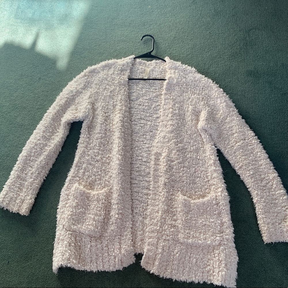 Cream colored Sherpa cardigan
